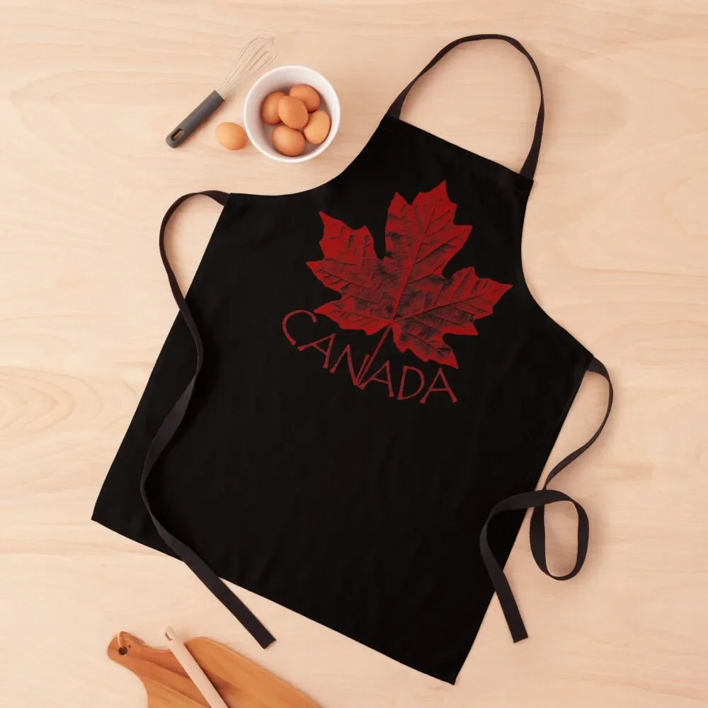 

Canada Vintage Souvenir Maple Leaf Gifts Apron For Woman Women's Dress women's kitchens Apron