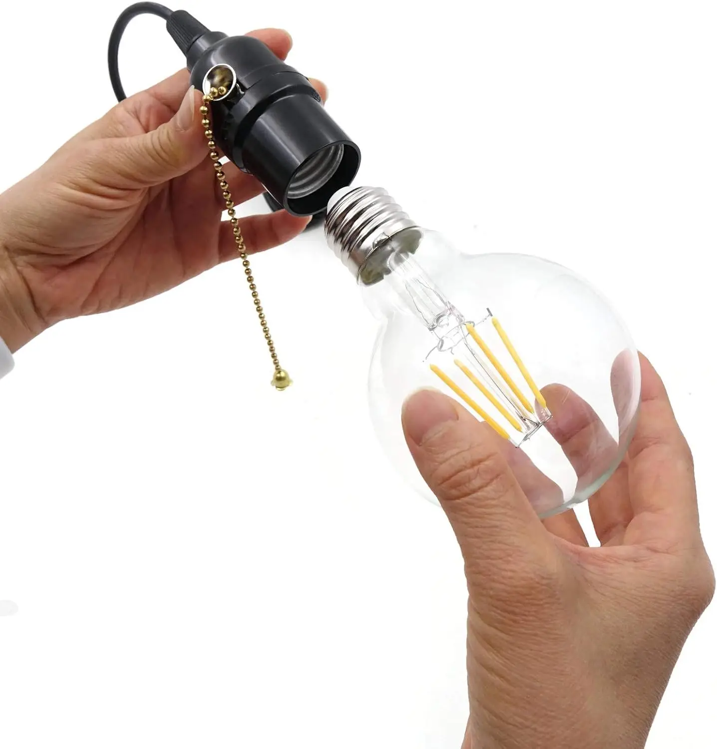 Luz solar para cobertizo Eddie, cable de 26 pies, LED blanco cálido, cadena de tracción, para almacenamiento de garaje, patio y jardín