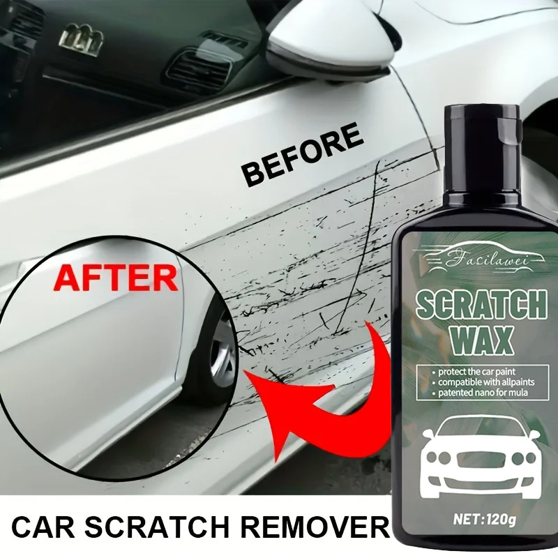Kit cera per riparazione graffi auto - Pasta universale per rimozione graffi e turbinii, crema lucidante e restauro per tutti i veicoli, anti-