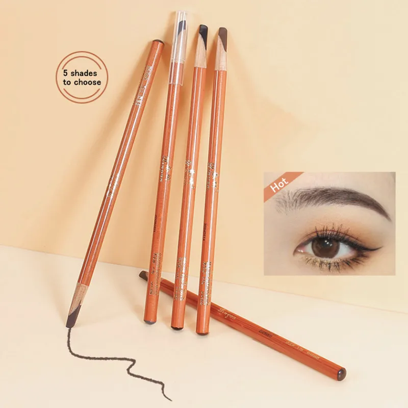 EyeblogugPen-Crayon Dur pour Microblading, Rehausseur de Sourcils, Résistant à l'Eau, Facile à Appliquer, Teinte Naturelle des Sourcils Sauvages