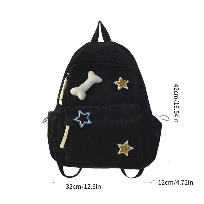 D46D 편리한 노트북 배낭 학생 책 가방 스타 패턴 실용 배낭