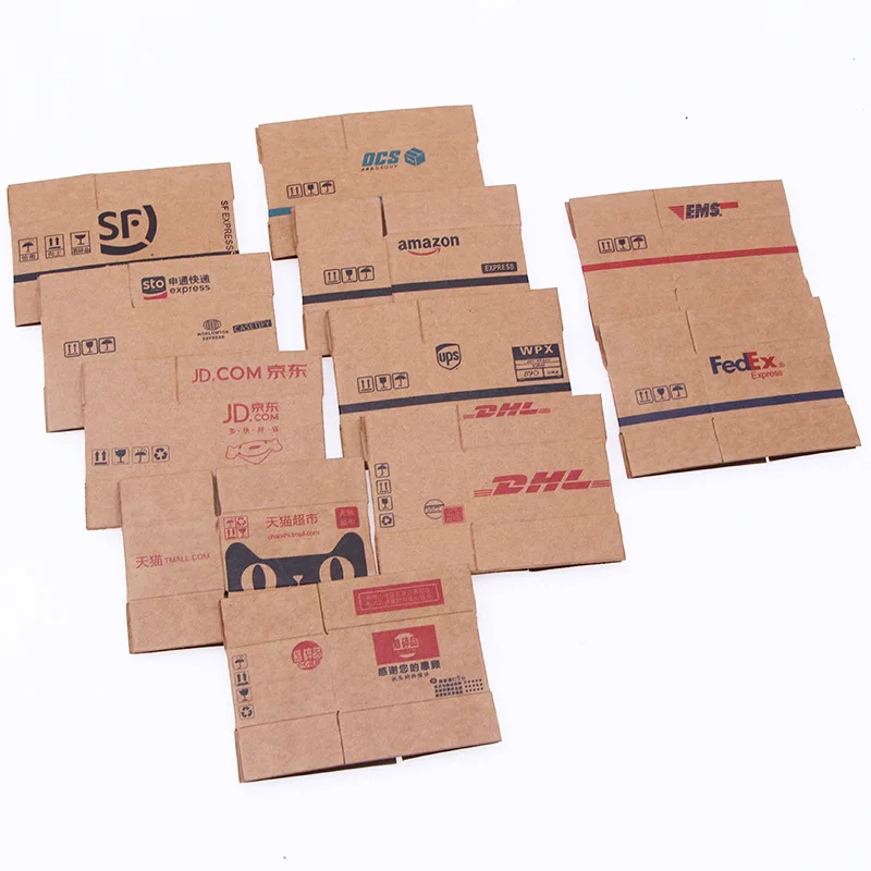 5Pcs/1Set 1:12 Mini Simulation Carton Express Imitation Cardboard Box Doll House Miniature Furniture Accessories Decoration