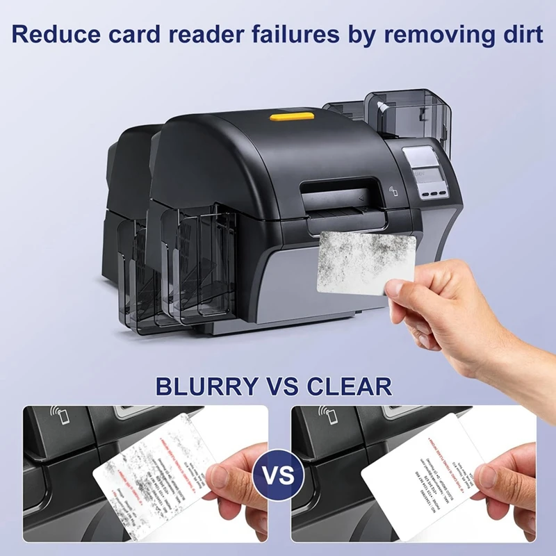 CR80 Card Reader Cleaning Cards, 50PCS Dual Side Card Reader Cleaner, POS Swipe Terminal Cleaning Cards