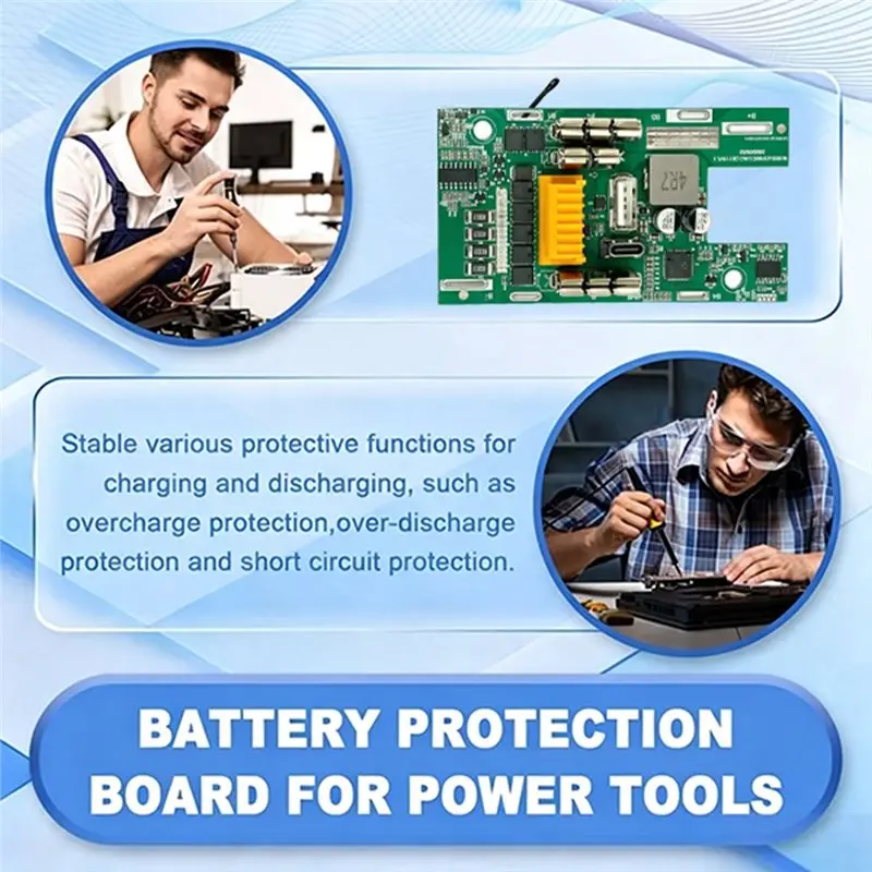 LED Indicator Protection Board For BL1850 Power Tool 2-Way Type-C Fast Charging& USB Output Functionality Bank