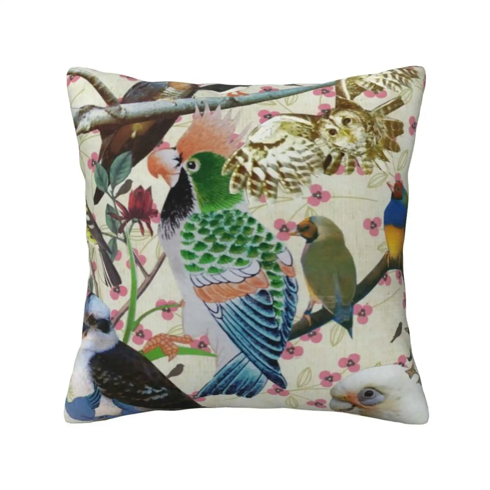 Pretty Birdies Pillows Case Bedroom Home Decoration Animals Pets Bird Pictures Images Of Birds Bird Collage Bird Art Bird