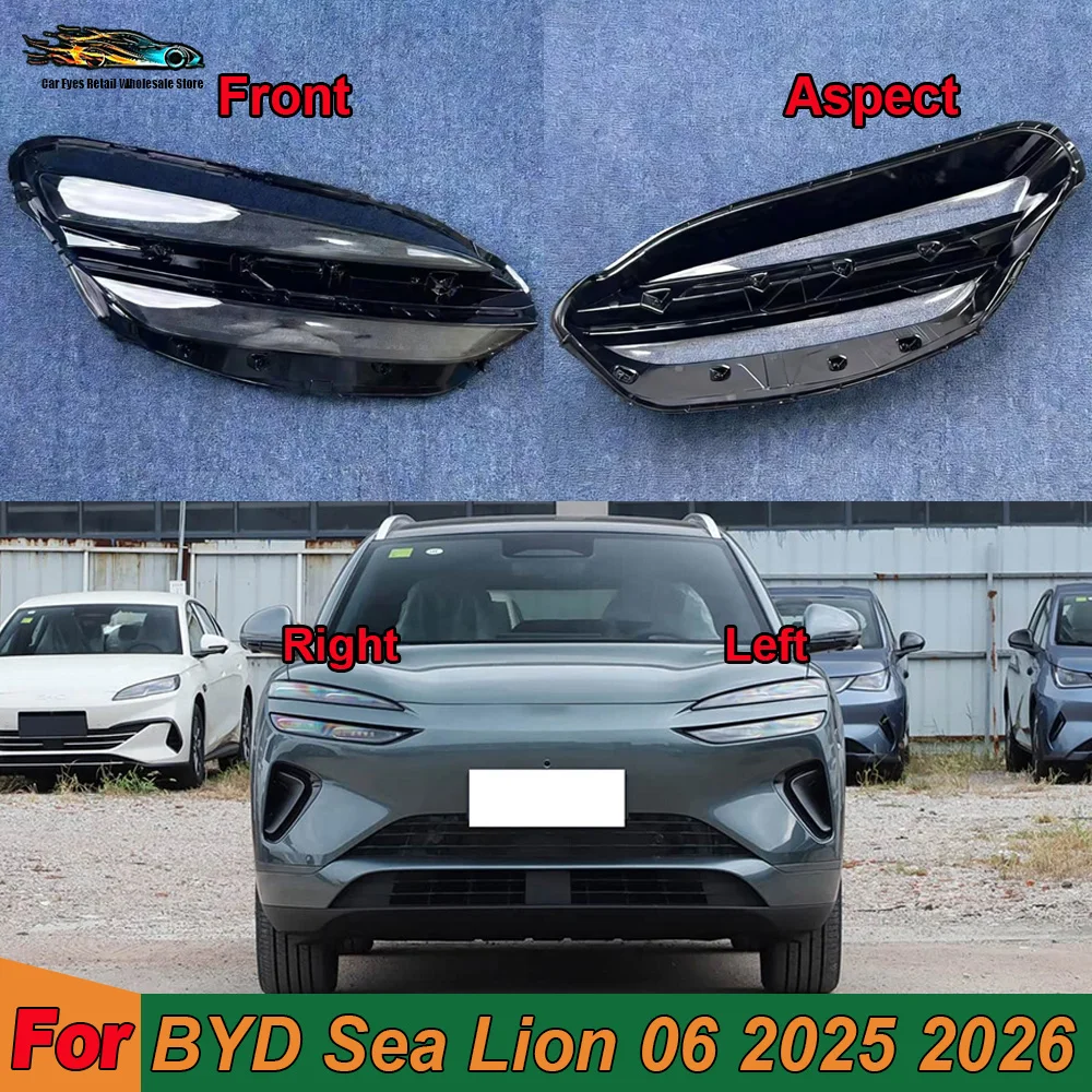 

Car Front Headlight cover For BYD Sea Lion 06 2025 2026 Front Headlight Cover Transparent Lampshade Lamp Shell Masks Plexiglass