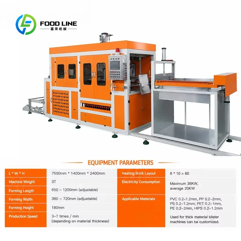 Customized Full Automatic Plastic Food Box Tray Machine with Vacuum Forming Servo Feeding and Precision Cutting Equipment