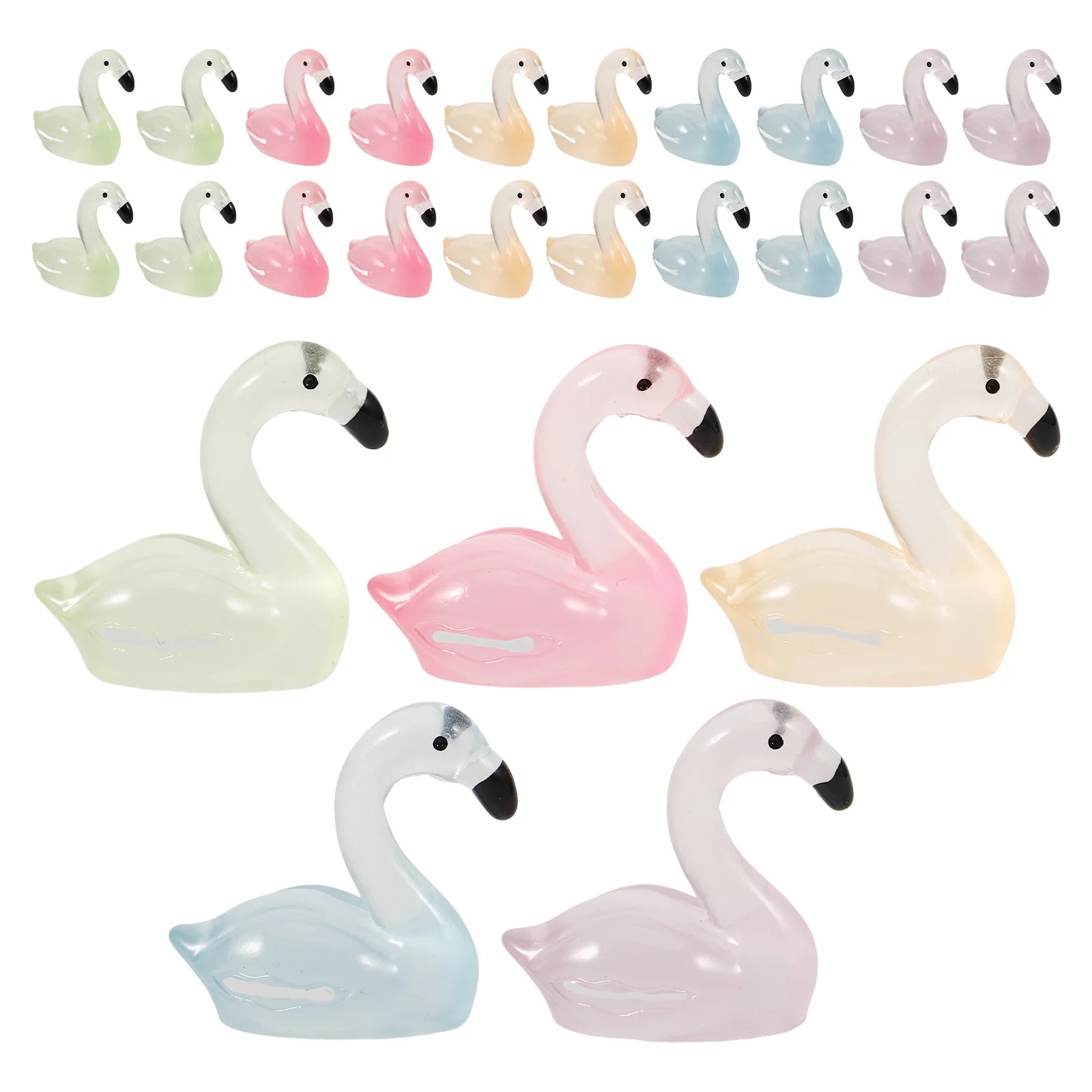 

30Pcs Micro Garden Miniature Flamingo Luminous Flamingo Mini Flamingo Miniature Figurines