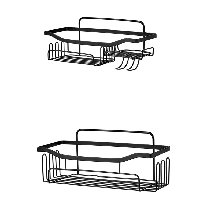 Everett Metal Over The Side Bathtub Caddy Basket For Master, Guest, Kid's Bathroom, Matte Black