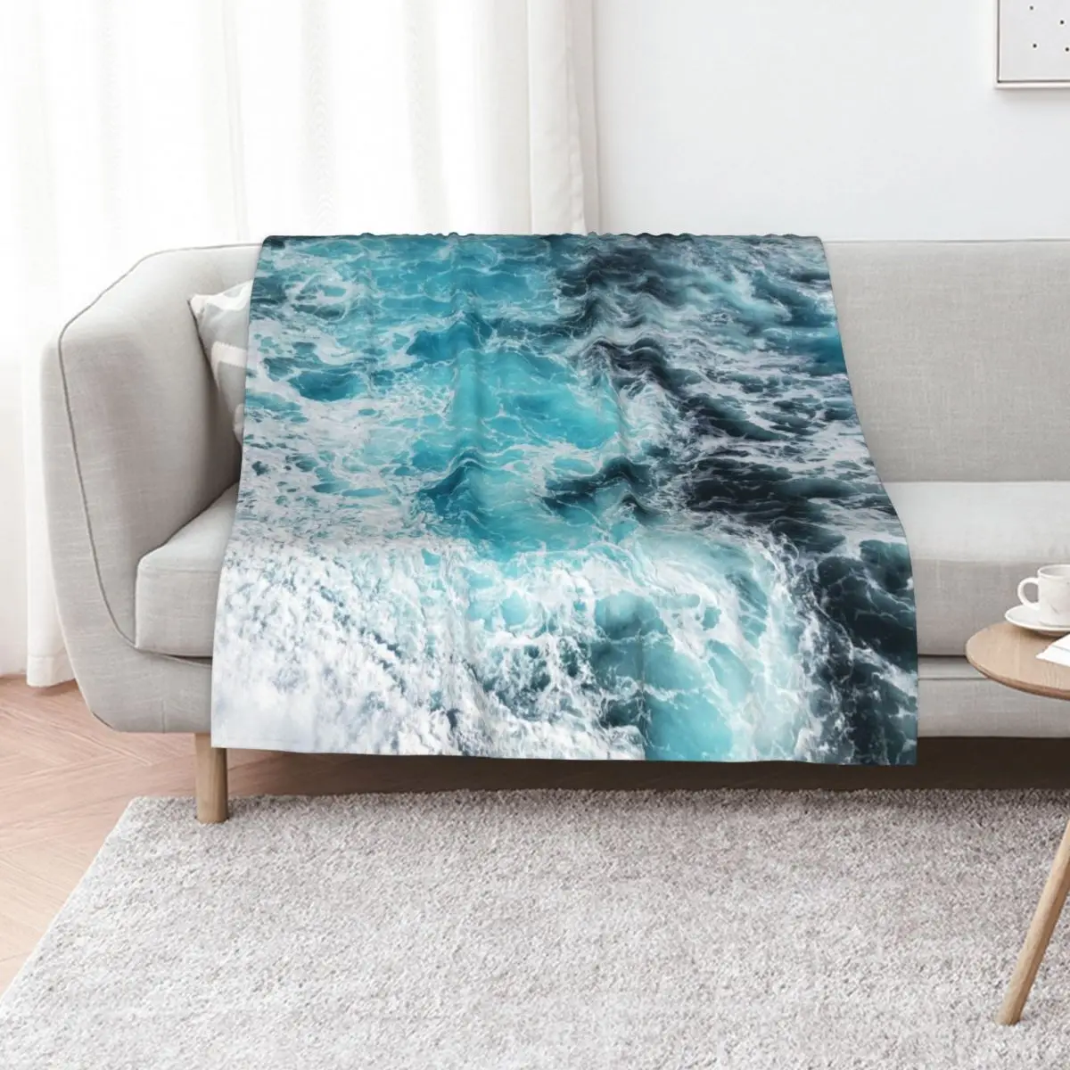 mesmerizing blue ocean waves Throw Blanket Plaid on the sofa for winter Beautifuls Tourist Bed Baby Blankets