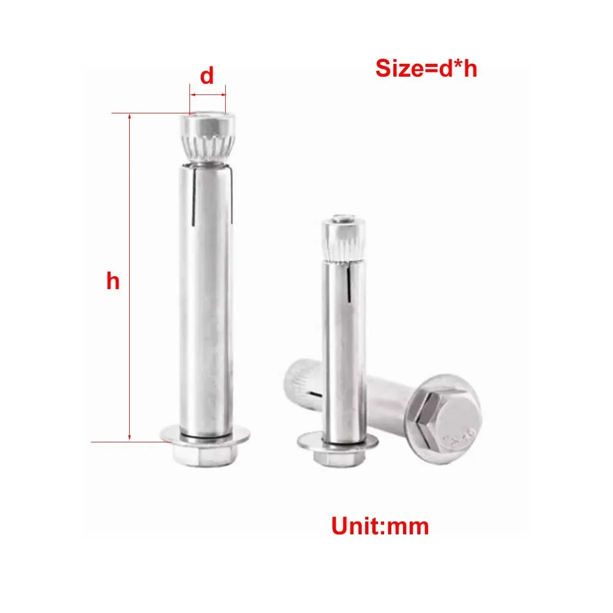 

304 Stainless Steel Internal Expansion Screw/External Hexagonal Bolt, Internal Explosive And Tensile 6M8M10M12