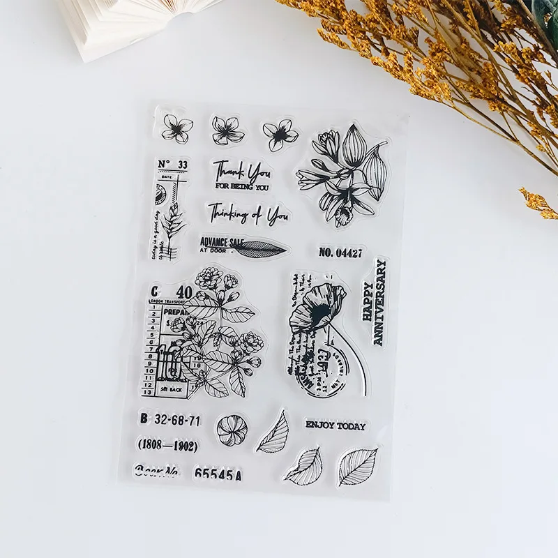 

Flowers 2025 Stamp Clear Stamps Seal for DIY Scrapbooking Card Rubber Stamp Making Photo Album Handmade Crafts Decoration