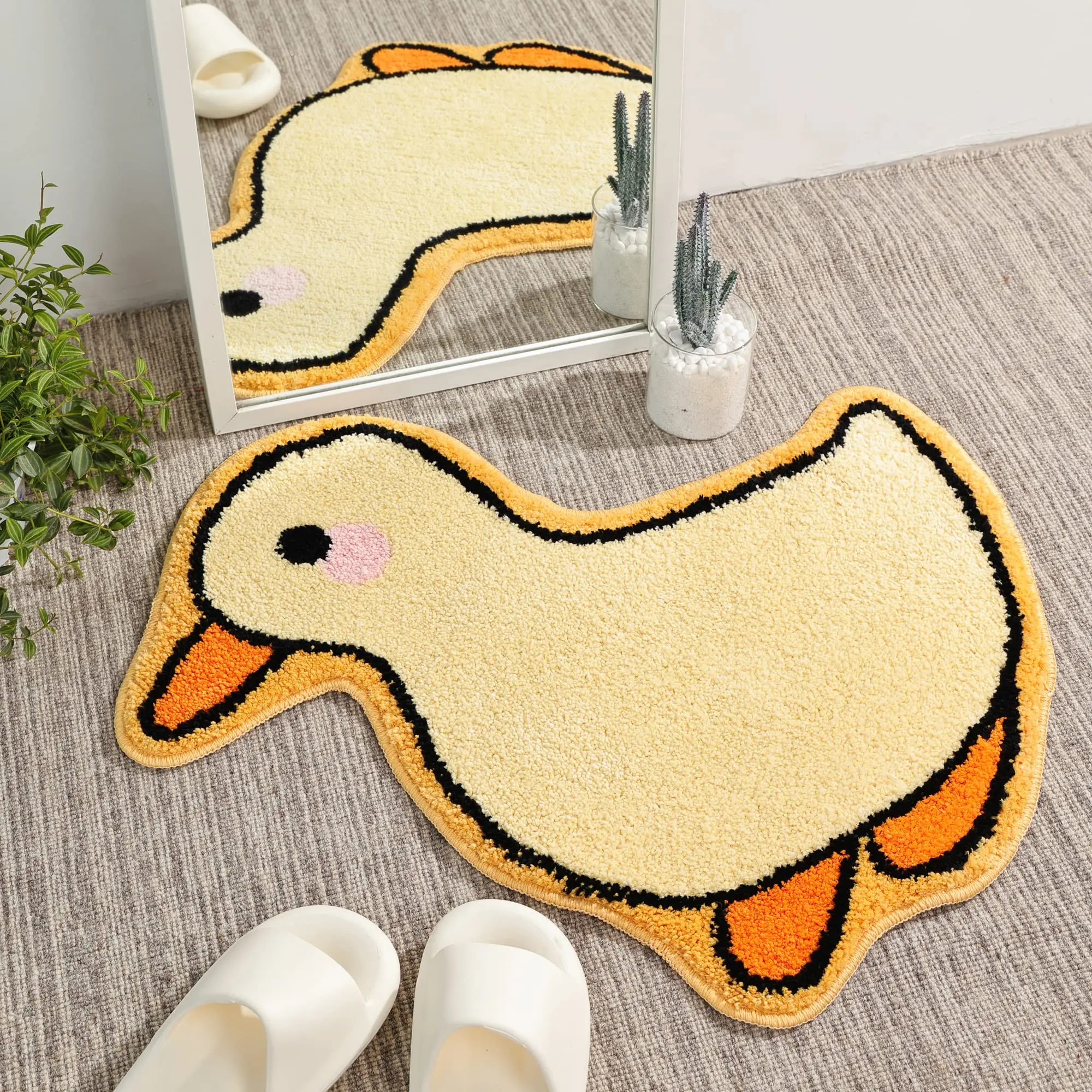 

Bathroom Rug Cute Bath Mat Duck Shaped Small Rug Non Slip Bathtub Mat Absorbent Shower Mat Washable Plush Luxury Mat