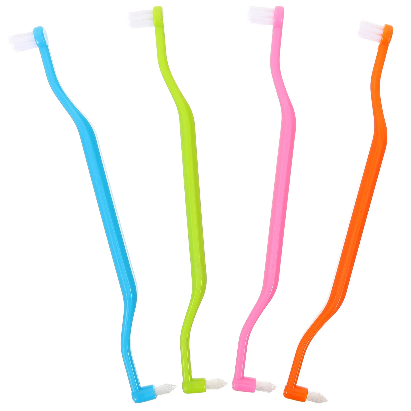 4 Pcs Toothbrush Double Headed Wear-resistant Orthodontics Travel Ergonomic Interspace Household Tapered Toothbrushes