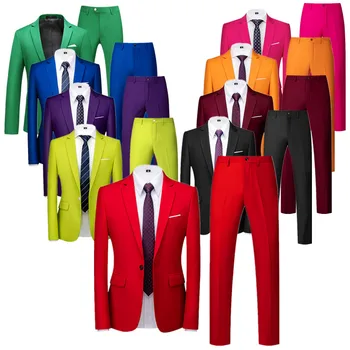 22 צבעים יחיד עם חתונה רשמית, בגדי גברים אופנה גברים פשוט עסקים עסקים שמלת נשף מסיבה חברתית 2 סט