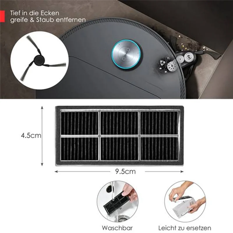 A97G ل Dreame X40 الترا جهاز آلي لتنظيف الأتربة الأسطوانة الجانب فرشاة فلتر HEPA ممسحة وسادة كيس لجميع الغبار الملحقات المكنسة الأساسية