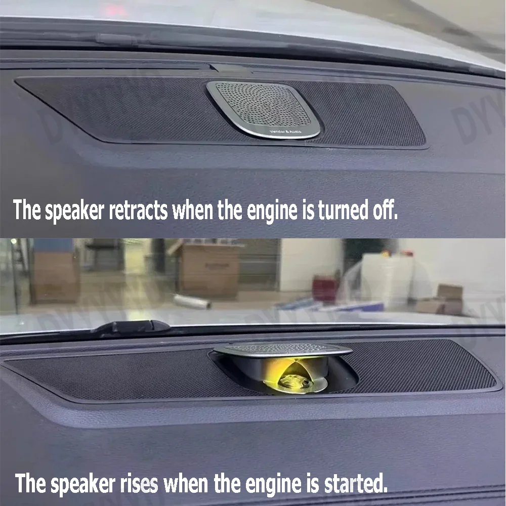 VW 폭스 바겐 MagotanCC Tiguan Tayron 트위터 자동차 오디오 LED 주변 조명 키트 용 자동 센터 대시 보드 리프팅 스피커