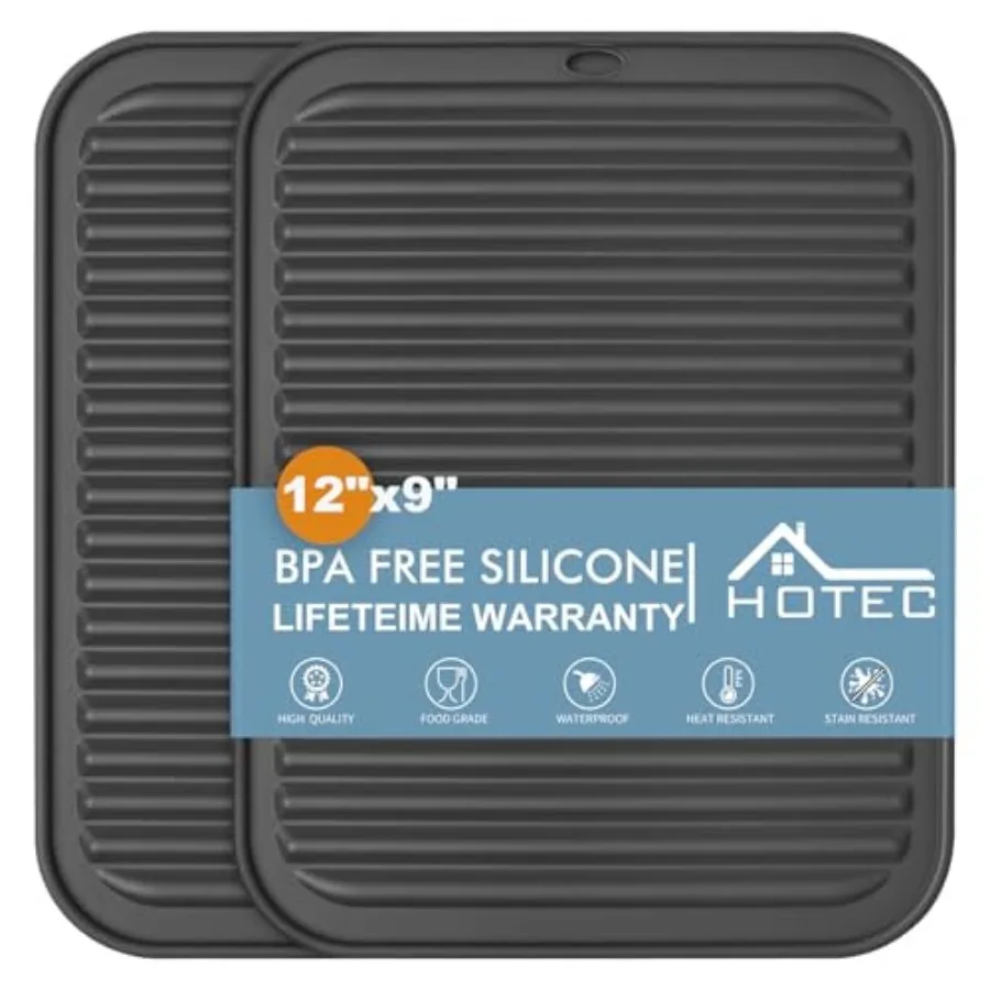 446℉ Heat Resistant BPA Free Silicone Trivets for Hot pots and Pans, for Kitchen Counter Dish Drying Mat, Set of 2