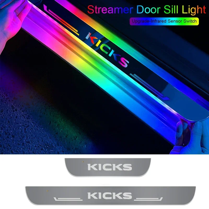 

Acrylic Car Front Rear Threshold Light For Nissan Kicks USB Charging LED Welcome Pedal Pathway Lamp Interior Accessories