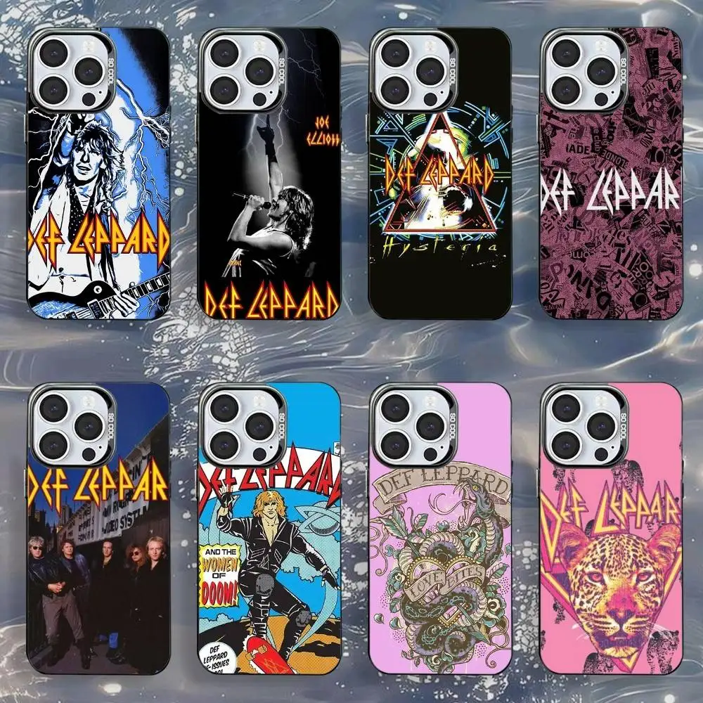 

D-Def-fs Band L-Leppard Phone Case For iPhone 16,15,14,13,12,11,Mini,Pro,SE,MAX Black Matte Shockproof Cover