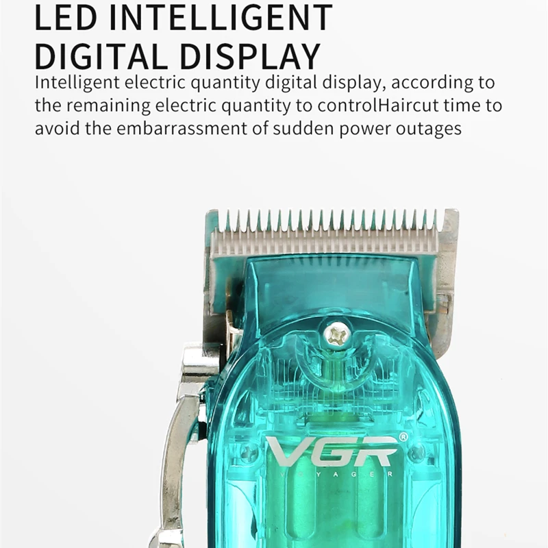 VGR 660ไฟฟ้าผม Clipper Professional Personal Care ตัดผม Trimmer สำหรับเครื่องโกนหนวดชาย LCD Clippers ชาร์จ VGR V660