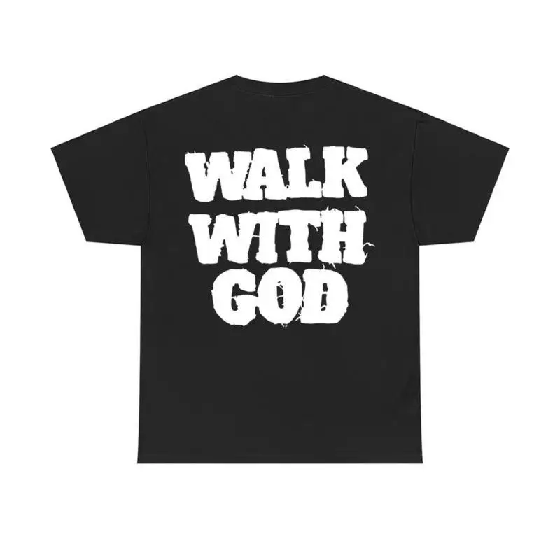 

"Walk With God T-Shirt for Men | Christian Faith Quote Graphic Tee | Religious Jesus Gift | Minimalist Bible Top"