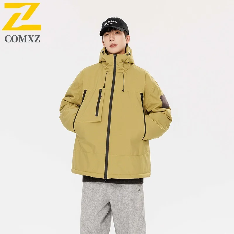 

COMXZ MenOutdoor Sport Jacket Graphene Lined Winter Thermal Waterproof Windproof Hiking Coat Thicken Fleece Mountaineering Parka