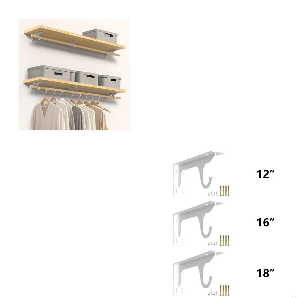 L43A Practiclal Reinforced Triangles Wall Brackets Rustproof Cold Rolled Steel Shelf Supports for Floating Storage Solution