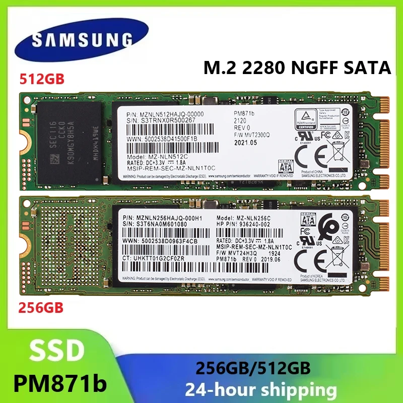 SAMSUNG PM871b SSD M.2 2280 NGFF SATA Storage 256GB 512GB Internal Solid State Disk HDD Hard Drive For Laptop Desktop disco duro