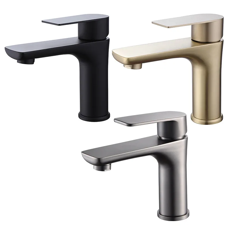 

Black Golden Bathroom Basin Faucet Tapware Washbasin Hot Cold Mixer Tap Stainless Steel Deck Mount Single Handle Vanity Sink Tap