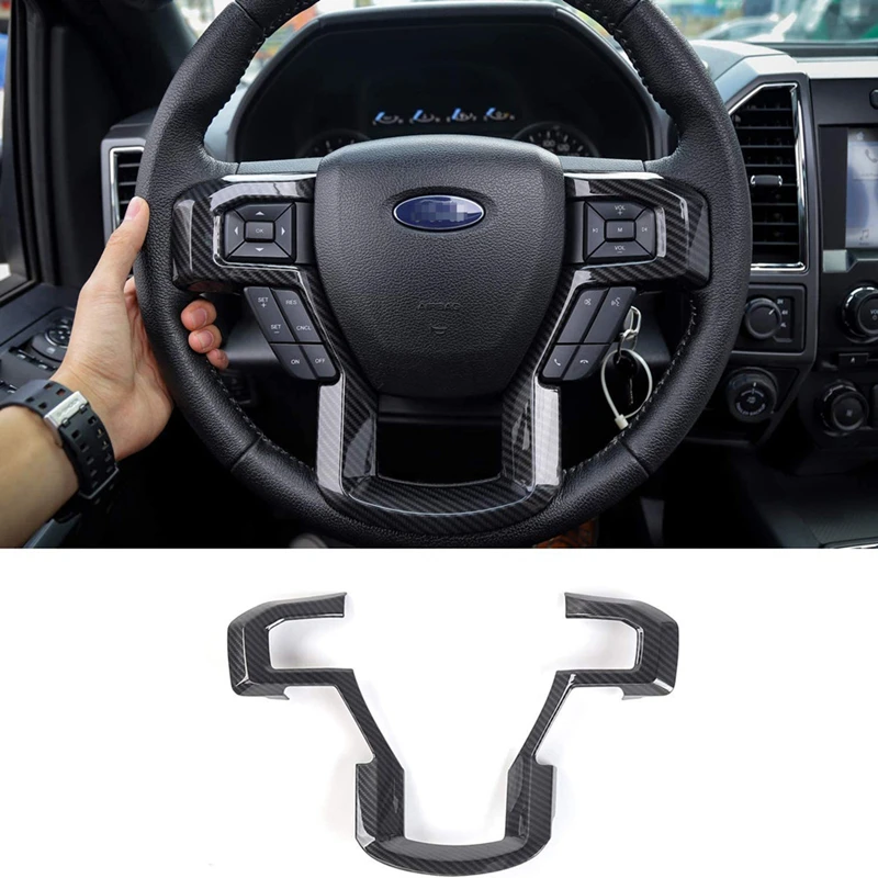 Adesivi per coprivolante per auto in fibra di carbonio per Ford Raptor F150 F-150 F 150 2015-2019 accessori per la decorazione d\'interni