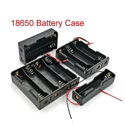 Black Plastic DIY Battery Storage Case Clip Holder Container 1X 2X 3X 4X 18650 Battery Storage Box Case Wire Lead Pin