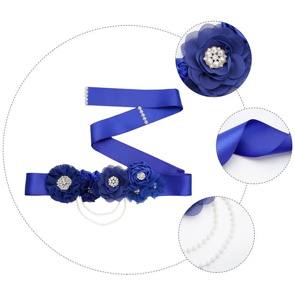 

1Pcs Wedding Girdle Bridal Waist Belt Rhinestone Pearl Decorated Party Dress Accessory Delicate Flower Design Wedding Girdle