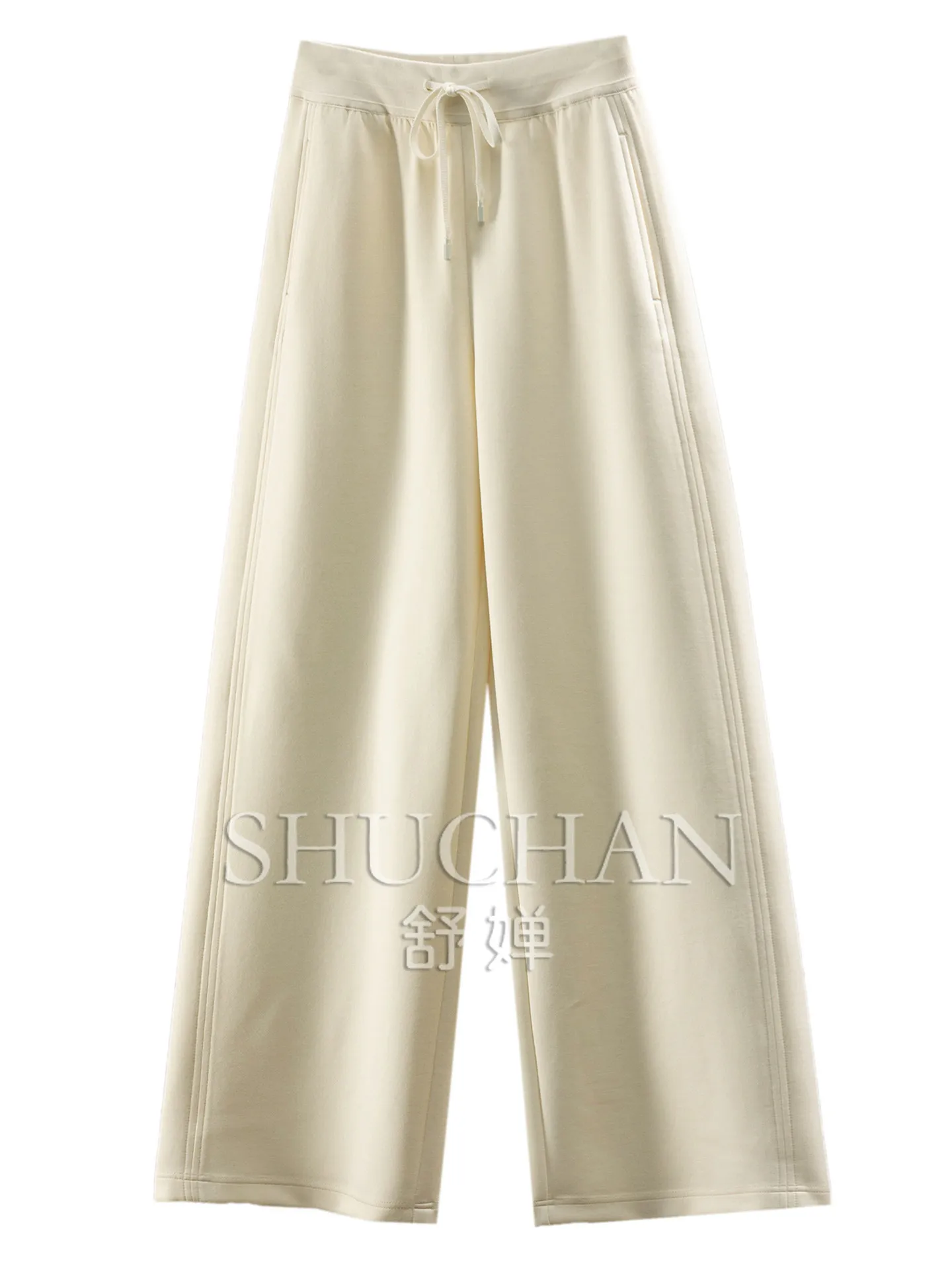 Soft Wool Symbiosis Pants Nude Magic Cabinet High Waist Cotton Modal Wool Mopping Straight Pants Women F173