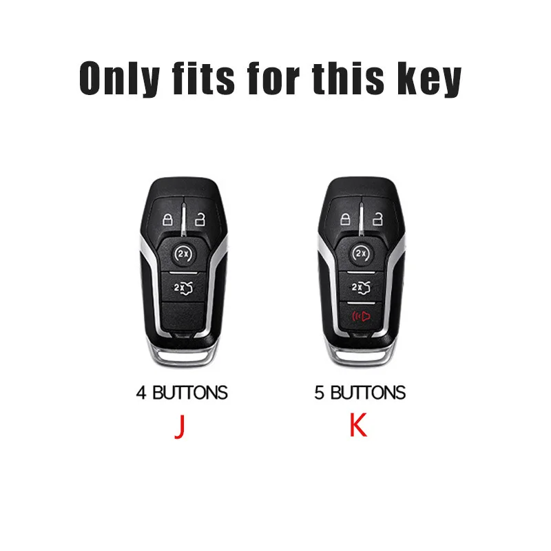 Zinc Alloy Car Key Case Fob Cover Shell for Ford Fusion Mondeo Mustang F-150 Explorer Edge 2015 2016 2017 2018 Auto Accessories