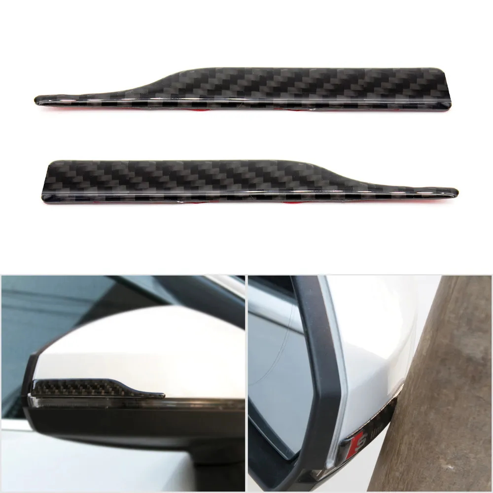 2pcs Carbon Fiber Anti-collision Bumper Sticker Rearview Mirror Anti-Rub Strips Protector For BMW 1 2 3 gt 4 5 7 Ser X3 X4 X5 X6