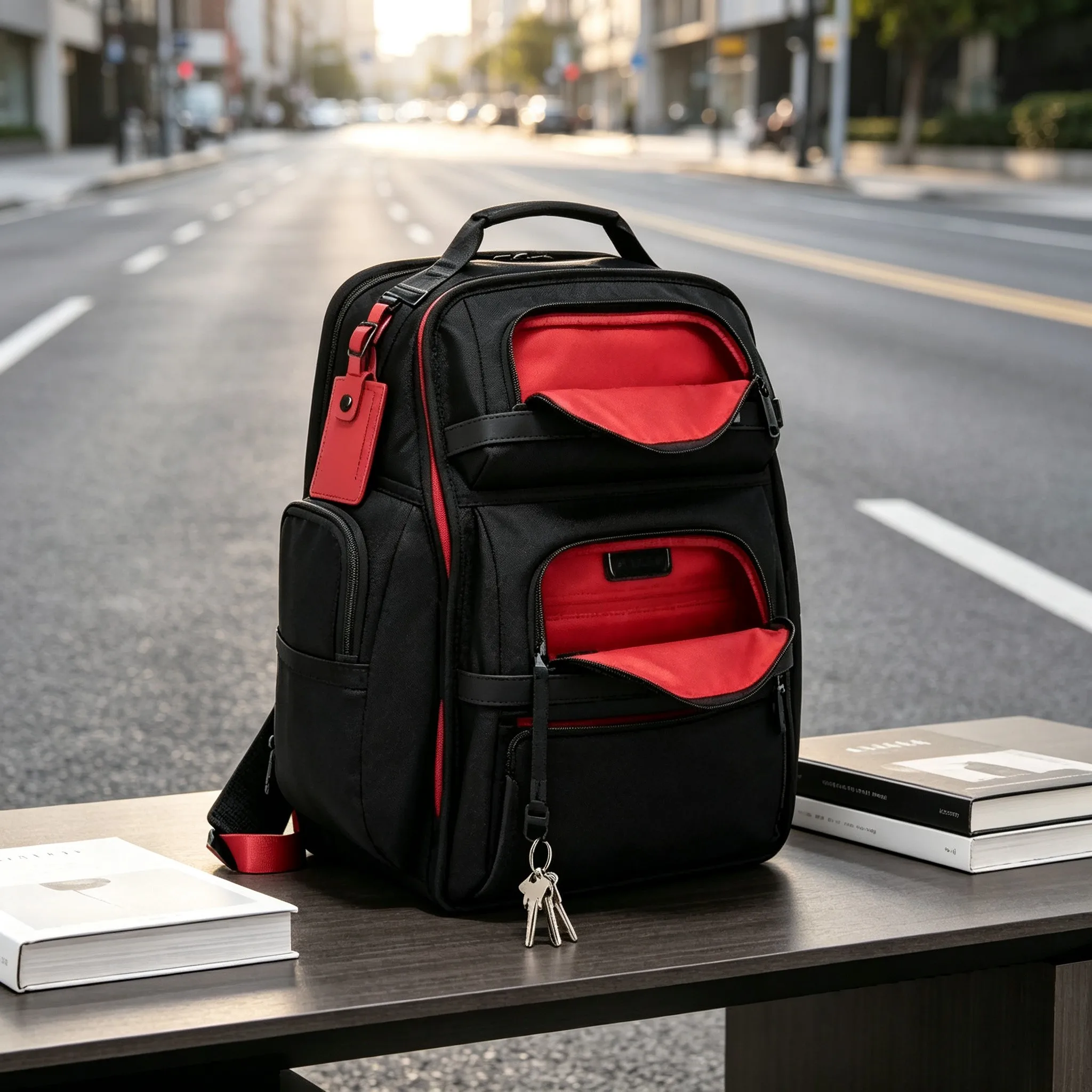 Men Ballistic Nylon Backpack Business Casual Laptop Bag for Business Trip Travel Daypack view 5