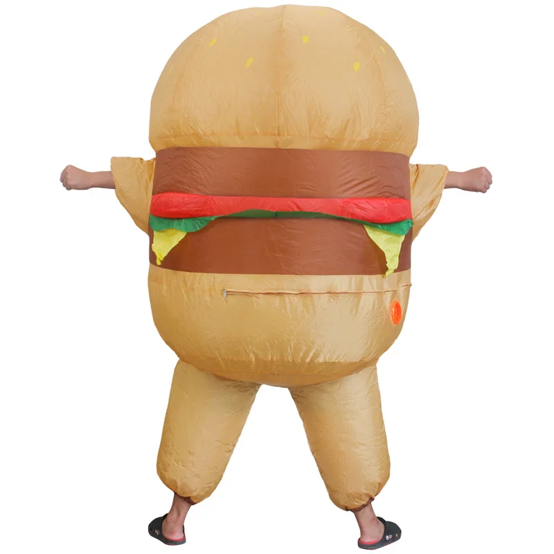 Adulto donna uomo Hamburger Costume gonfiabile Costume Cosplay Costume Fancy Dress Halloween Carnival Party Stage presentazioni puntelli