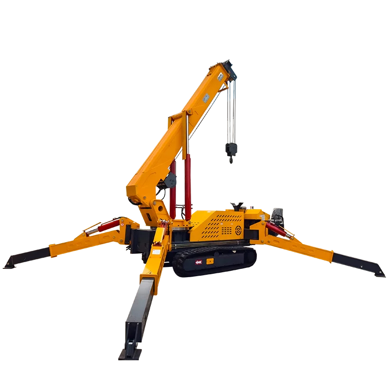 1 Ton 2 TON Dual Power Small Spider Crane for Sale Spider Lift with Jib Boom Construction Crane