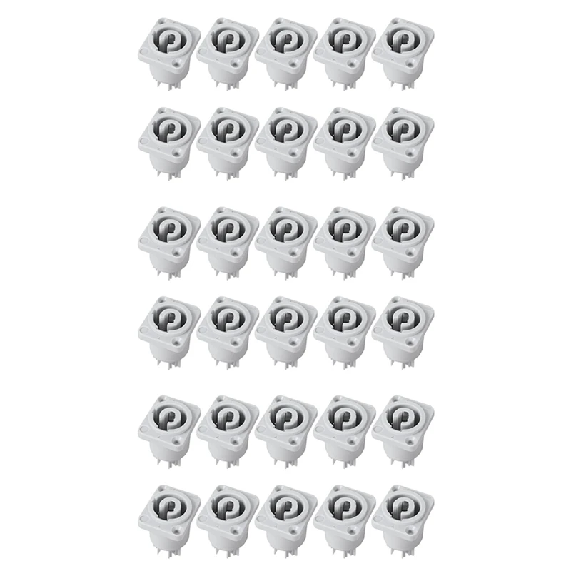 2025 New-30PCS Powercon Connector 3 Pins 20A 250V Power Speaker Panel Socket Female For LED Screen Stage Lighting,Grey