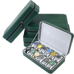WELLZONE New Travel Dustproof Embedded Watch Box Zipper Portable PU Leather Storage Case Watch Display Box For  Trips And Gifts