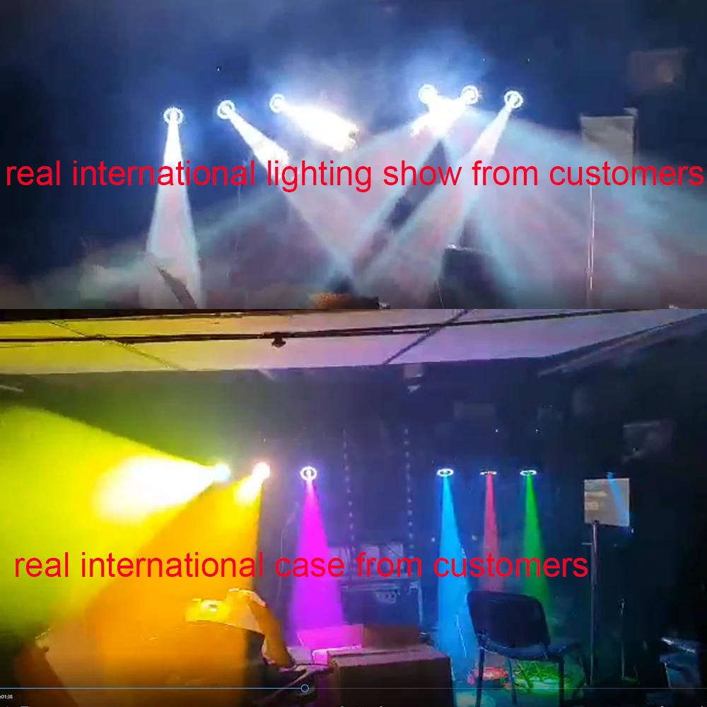 150W Moving Head Beam Spot Wash Stage with Ring Strip 9 Gobos Patterns 8 Colors DMX Control with 24x3w for DJ Club Party Show