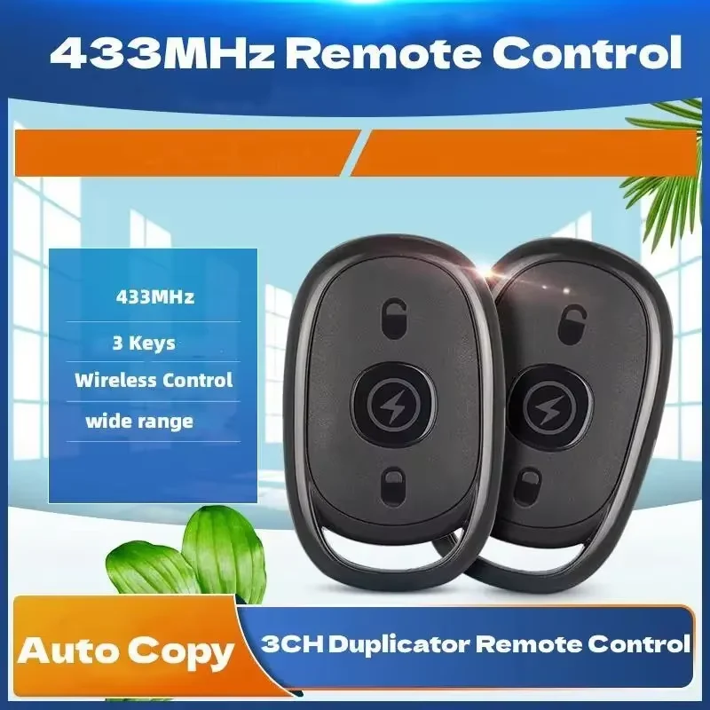 433MHz Wireless Remote Control Copy Duplicator Remote Control 3 Buttons for Electric Garage Door Gate Cloning 433mhz Transmitter