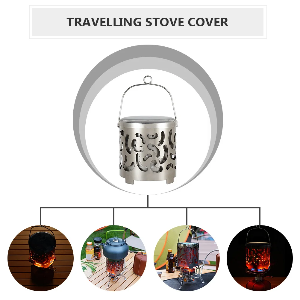 

1Pcs Stainless Steel Heating Stove Cover Portable Camping Outdoor Stove Heater Warm Equipment Cover Infrared Radiation Efficient