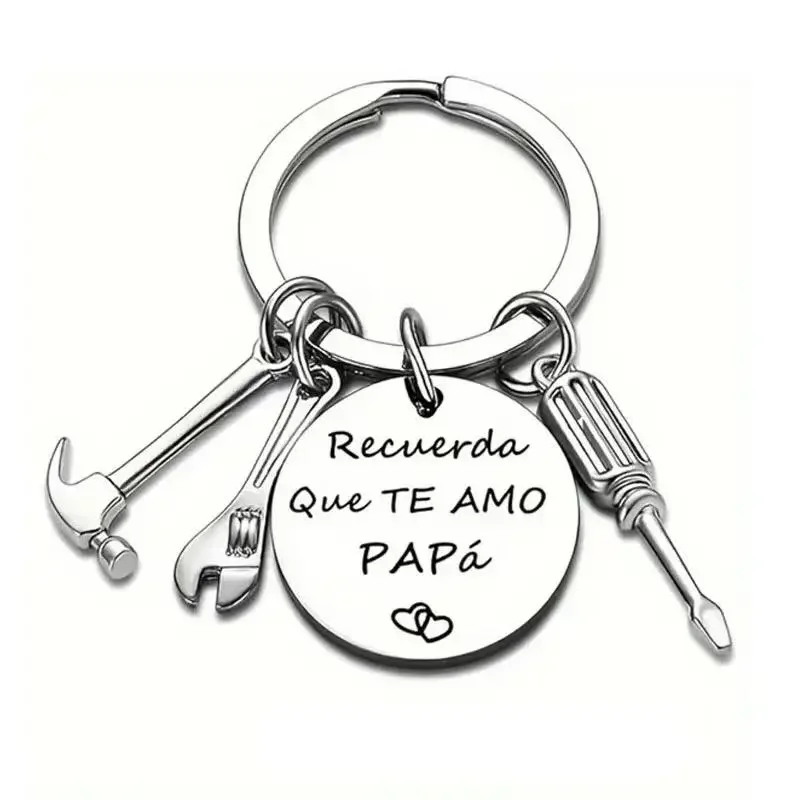 Father's Day Gift Keychain Recuerda Que Te Amo Papa Spanish Phrase Regalo para Papa Dad Gift, Mens Gifts for Dads, Ideal Father's Day Car Key FashionAccessory