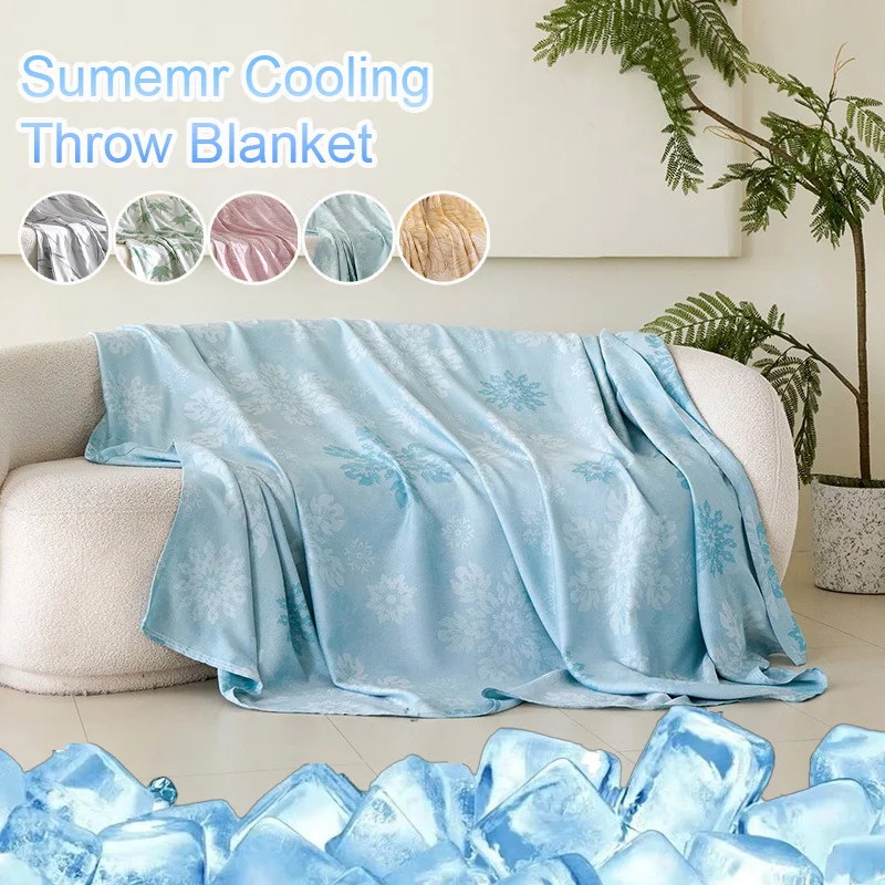 

Bamboo Fiber Cooling Blanket Summer Lightweight Throw Blanket Soft Skin-friendly Air Condition Quilt Portable for Bedroom Sofa