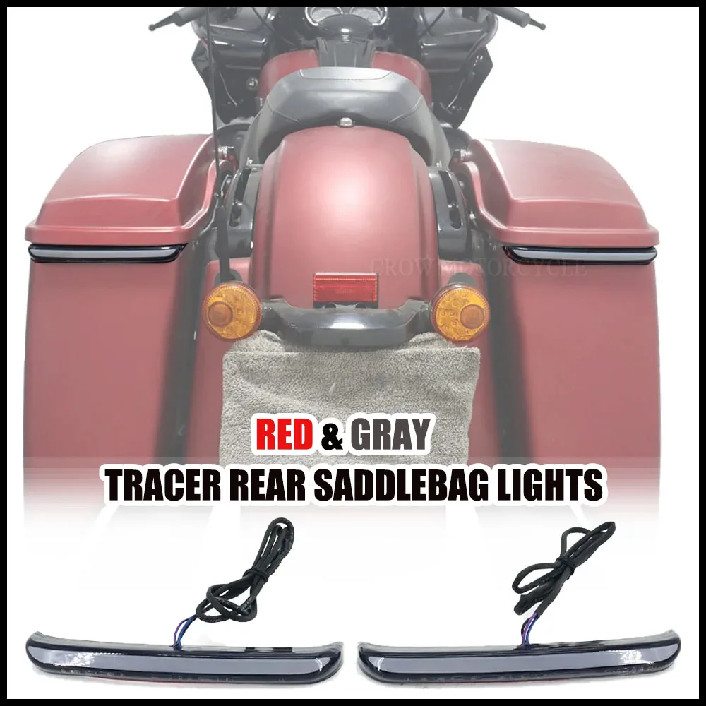 

Светодиодные задние фонари для мотоциклов Harley Touring FLH/FLT Road King и моделей CVO, светильники для боковых кофров Tracer, светодиодное освещение.