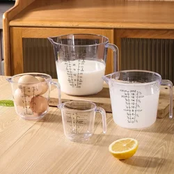 150/300/600/1000ml Transparent Measuring Cup with Scale and Handle Plastic Tipped Pot Cup Kitchen Mixing Cup Measuring Utensil