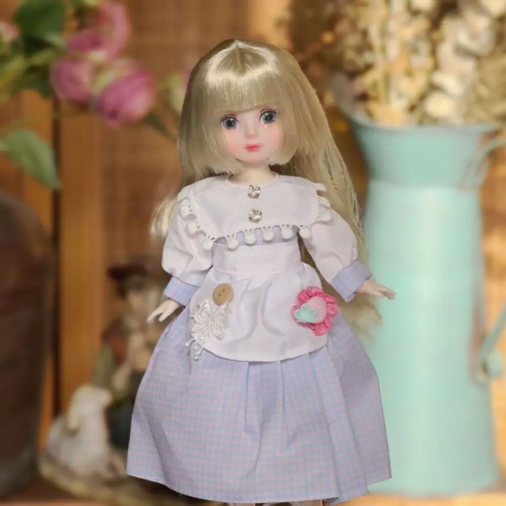 1 conjunto 1/6 sd 30cm boneca bjd com roupas de cabelo longo olhos atraentes princesa vestir-se bonecas bjd bola articulada elegante
