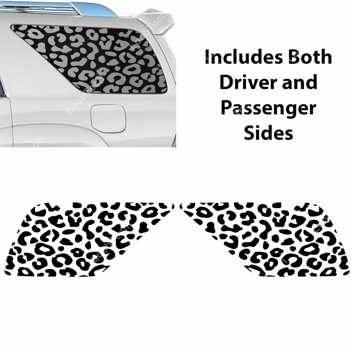 Pre-cut Leopard Cheetah Print Window Decals For Toyota 4Runner 2003-2009 2Pcs Matte Black Window Trim Stickers